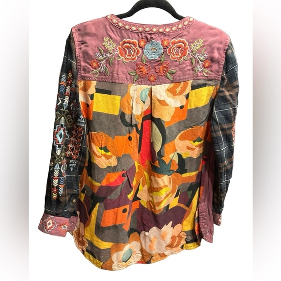 John Mark embroidered long sleeve shirt size S - Picture 2 of 14
